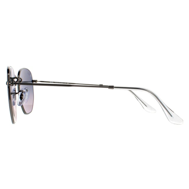 Ray-Ban Sunglasses Hexagonal RB3548N 004/71 Gunmetal Dark Grey Gradient are a very unique hexagonal shaped frame and feature the latest flat crystal lenses for a updated version of the classic metal round sunglasses. Super thin temples and coined profile to the frame finish the modern fashionable look.