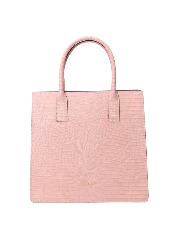 Bolso shopping rígido para mujer, en piel auténtica estampada con efecto lagarto. Equipado con bandolera ajustable y extraíble. Producto artesanal italiano. Hecho en Italia