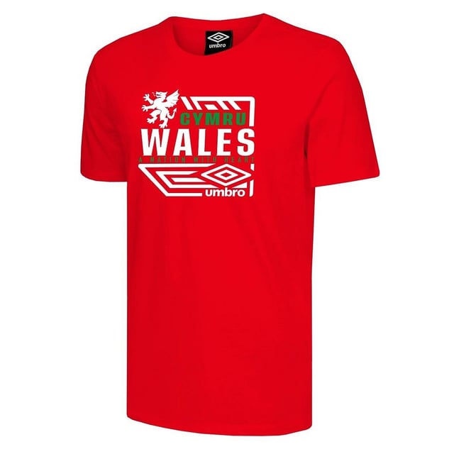 Umbro Wales Diamond Dragon Mens Red T Shirt