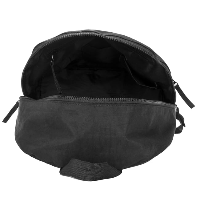 Our largest backpack made in our Contore nylon fabric. This lightweight backpack has plenty of internal space as well as a unique triple-pocket design and internal laptop sleeve (fits 15 inch laptop / Apple MacBook Pro 16 inch) for you to organise all your essentials. It's stylish design is discreet and adaptable enough to style with any outfit. The perfect bag for your every day commute or casual day-trip. Features: , Water Resistant Contore nylon fabric, 15 inch padded laptop sleeve - Fits Apple MacBook Pro 16 inch, Zip top opening to main compartment, Triple front zip pocket with webbing loops, Internal zip pocket for smaller valuables, 2 Internal mobile phone slip pockets - fits normal and plus size smart phones, 3 Internal pen slip pockets, Ergonomic contoured back panel, Adjustable padded backpack straps, Top grab handle, Large model Style Ref: 52000 BLACK
