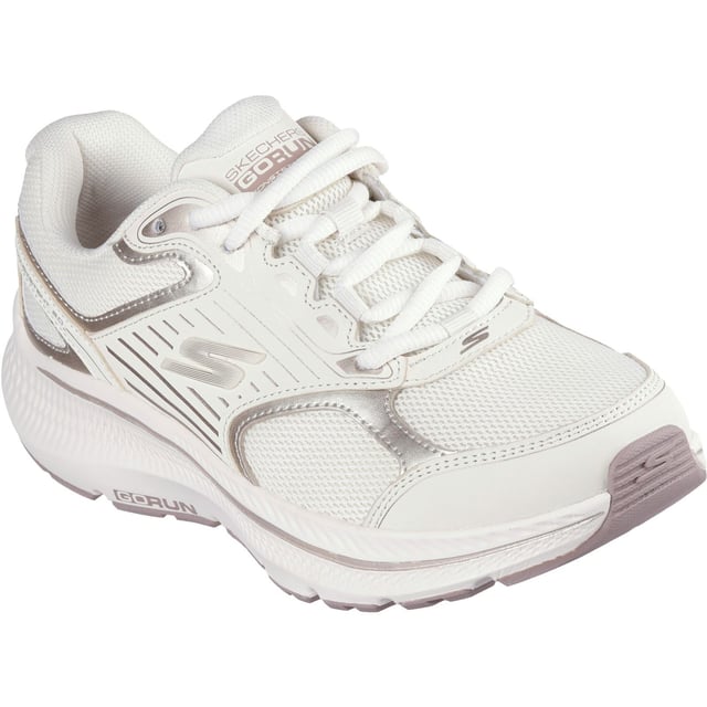 Skechers Performance GO RUN Consistent 2.0 Advantage Leather Vrouwentrainers Naturel Vind totaal trainingscomfort in een milieubewuste stijl met de Skechers GO RUN Consistent 2.0 - Advantage. Deze sportieve veterboot heeft een bovenwerk van atletisch mesh, responsieve ULTRA LIGHT demping en een Skechers Air-Cooled Goga Mat binnenzool.