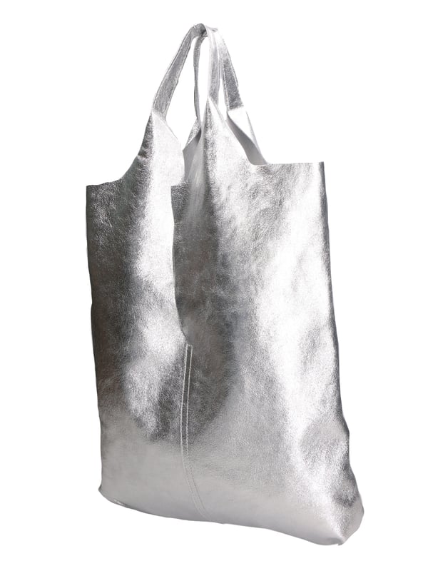 Bolso saco de cuero suave con bolsa interior de cuero laminado real. Producto artesanal italiano. Hecho en Italia