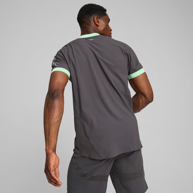 PRODUCT STORY: In the 24/25 Third Kit, a neutral base color lights up in bold accents  including monochromatic version of the club crest  to express the inherent Milanese style in a way thats both new and distinctly Rossonero, even in the absence of Rosso or Nero. Authentic jersey is what the players wear on the pitch. Its made with PUMAs ULTRAWEAVE fabric and features an athletic fit for elite-level performance.?&nbsp; FEATURES & BENEFITS: ULTRAWEAVE: Ultra-light, engineered fabric with a structured, 4-way stretch that reduces weight and friction. Built for athletes looking to increase speed and strength; dryCELL: Performance technology designed to wick moisture from the body and keep you free of sweat during exercise; Made with at least 70% recycled materials. DETAILS: Performance Fit; 78 gsm, Dobby; Crew neck; Short sleeves; As worn by the players; Official team branding.  Our model is 186 cm tall and is wearing size M UK.