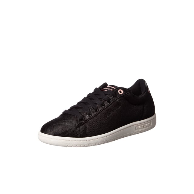 Le Coq Sportif Arthur Ashe Bird of Paradise Black Canvas Womens Trainers 1610587