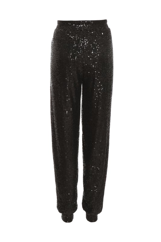Black sequin hot sale jogger pants