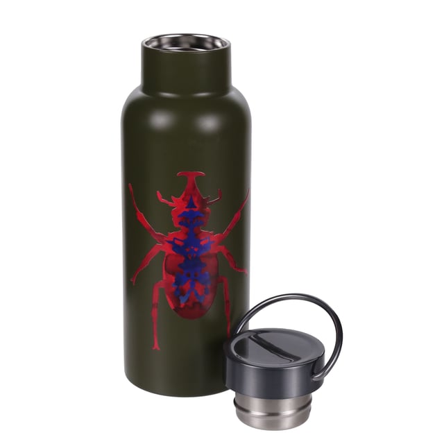 Material: Stainless Steel. Durable, Hardwearing. Design: Beetle. Carry Handle, Double Wall, Removable Lid. Capacity: 500ml.
