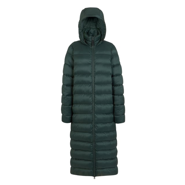 100% Polyester. Fabric: Baffled, Synthetic. Design: Quilted. Fabric Technology: Durable, Insulating, Water Repellent. Badge, Padded. Neckline: Hooded. Sleeve-Type: Long-Sleeved. Cuff: Lycra Ribbed. Hood Features: 3 Piece, Grown On Hood. Length: Longline. Pockets: 2 Side Pockets, 1 Inner Pocket, Concealed Zip. Fastening: Full Zip. Sustainability: Feather-Free, Made from Recycled Materials. 8 UK: 32 in. 10 UK: 34 in. 12 UK: 36 in. 14 UK: 38 in. 20 UK: 45 in. 18 UK: 43 in. 16 UK: 40 in.
