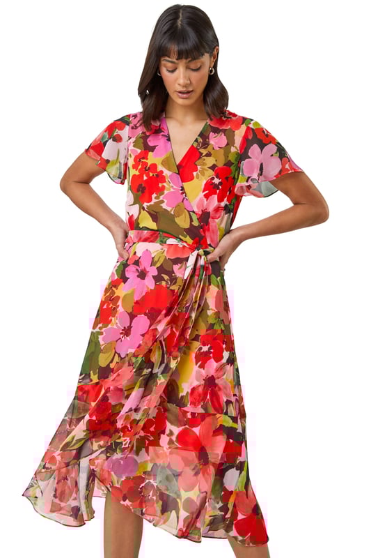 Floaty wrap midi best sale dress