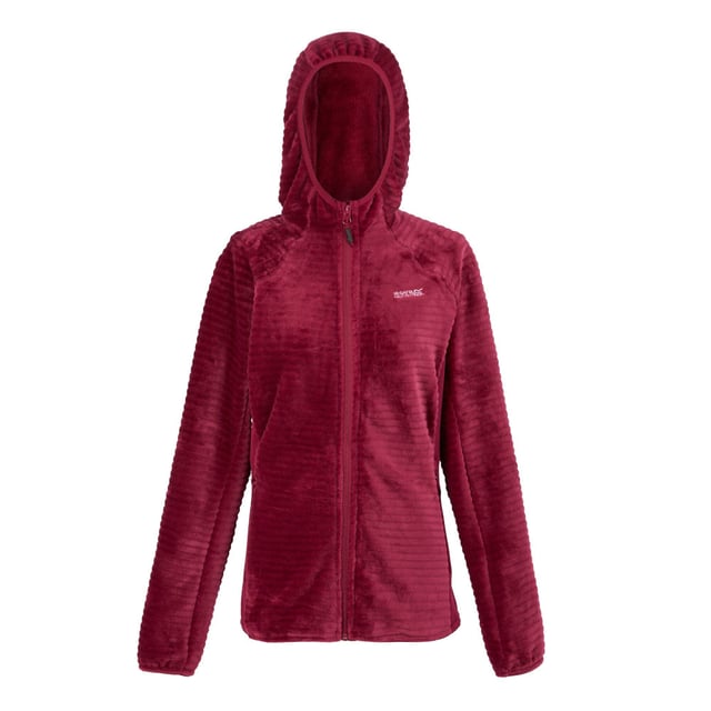The Endra women's fleece from Regatta effortlessly combines fashion with functionality. It features a brushed-back finish for a cosy feel that lasts. The incorporation of Extol Stretch warm-backed knitted fabric ensures flexibility. With Reach Technology, including an underarm gusset, you're guaranteed unrestricted movement. Complete with a grown-on hood and stretch binding to hood opening, cuffs and hem.