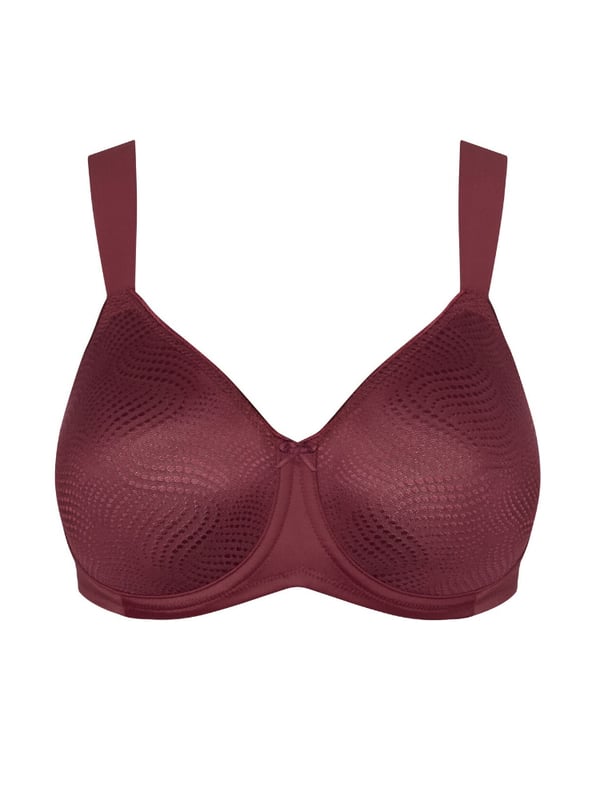 Triumph Essential Minimiser Bra. Makes bust look one size smaller with lightweight, firm shaping wires. The product is recommended as hand-wash only..