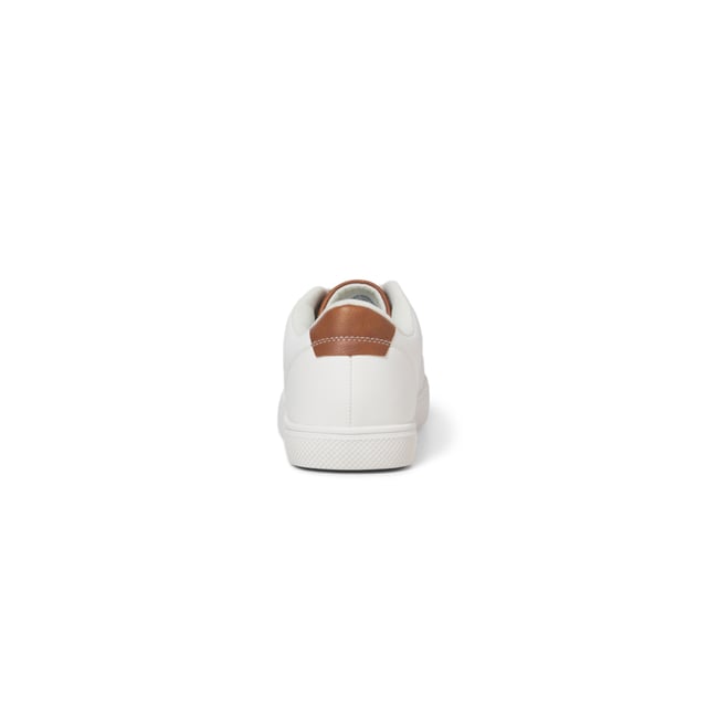 Zapatillas deportivas para hombre de la marca Jack & Jones. El zapato está hecho de cuero sintético de alta calidad.  Marca: Jack & JonesNombre del modelo: BossCategoría: zapatos para hombreMateriales: piel sintéticaColor: blanco, coñac.