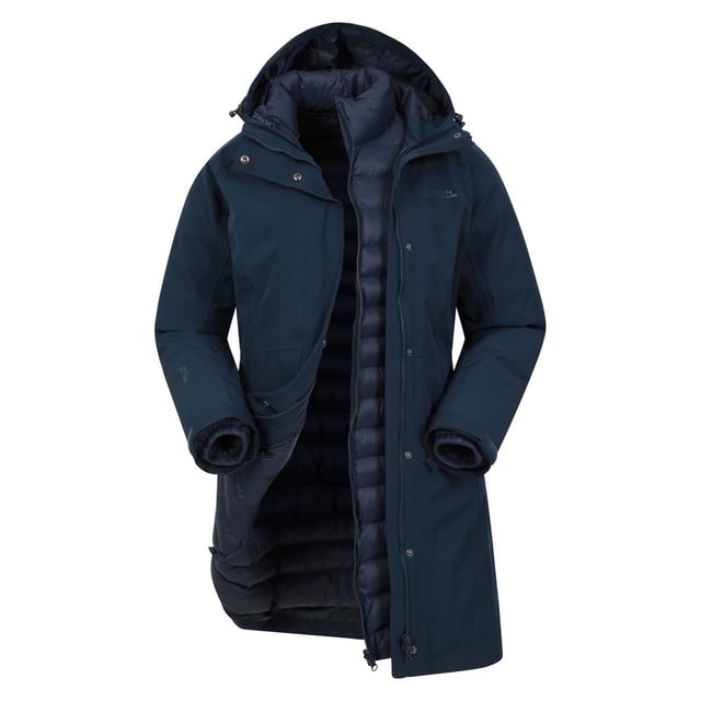 Material: 100% Polyester. Design: Logo, Text. Fabric Technology: Breathable, Waterproof. 3 in 1, Detachable Inner Jacket, Taped Seams. Neckline: Hooded. Cuff: Hook And Loop Strap. Sleeve-Type: Long-Sleeved. Hood Features: Grown On Hood, Toggle Adjuster. Length: Long. Pockets: 2 Side Pockets, Zip. Fastening: Full Zip, Stormflap, Stud. Waterproof Rating: 10000mm. 5000g/m¬≤/24hrs.