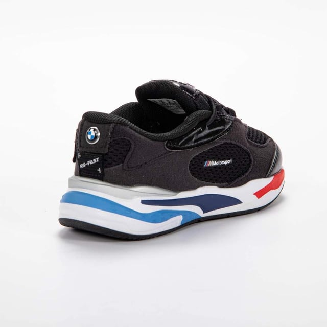 Basket Puma BMW mms rs fast inf Jungen Schwarz Synthetik. Authentischer Stadtenschuh der Marke Puma - Streetwear/Sportswear-Design von Puma - Puma für modebewusste Jungen, perfekt für den Alltag - Schwarze Puma-Sneaker lassen sich hervorragend mit dem Rest Ihrer Garderobe kombinieren - Bequeme Synthetikmaterialien - Klassische elastische Schnürsenkel - BMW mms rs fast inf - Textil