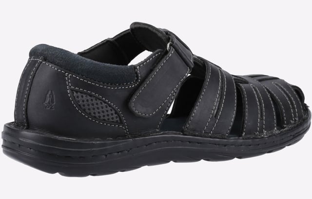 Hush Puppies Albert Vissersandalen Heren Een klassieke leren sandaal, perfect voor zomerse dagen buiten, met een bovenwerk van echt leer en een klittenbandsluiting, een gevoerde suède kraag voor comfort, en een lichte PU-zool. - Bovenwerk van echt leer - Gevoerde suède kraag voor extra comfort - Comfortabele textielen voering - Gevoerde comfort sok van echt suède - Lichte PU-buitenzool