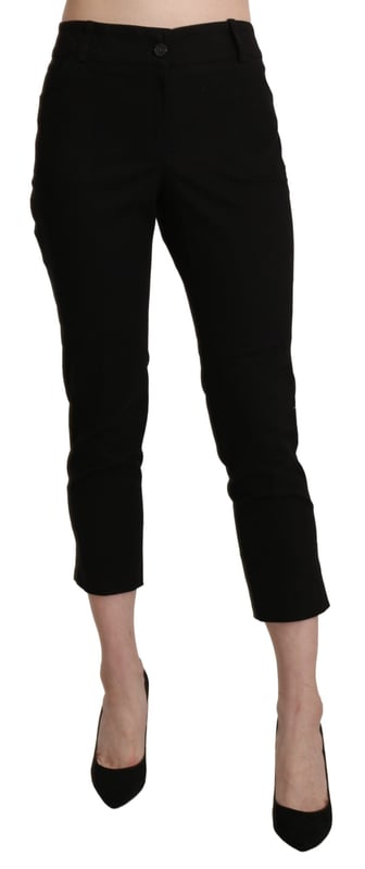Brand: BENCIVENGA
  Model: High Waist Skinny Cropped
  Color: Black
  Material: 100% Cotton
  Zipper closure
  Logo details
  Made in Italy
  Gender: Women
Material: Cotton