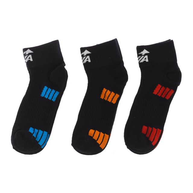 Pack de 3 pares de calcetines de AVIA.
Calcetines básicos de caña media.
Terminación acanalada para una mayor durabilidad y ajuste perfecto.
Costuras planas en los dedos.
Tejido transpirable que absorbe la humedad.
 Composición: 63% Algodón; 35% Poliéster; 2% Elastán
 Cuidados:
Lavado a máquina a 30º como máximo.
No usar lejía.
No permite el uso de plancha y secadora.
No lavar en seco.