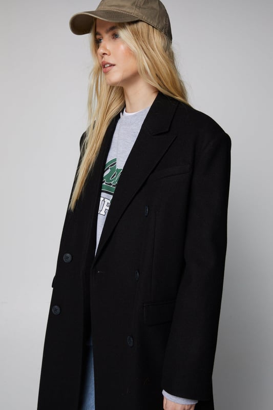 Contrast collar coat shop
