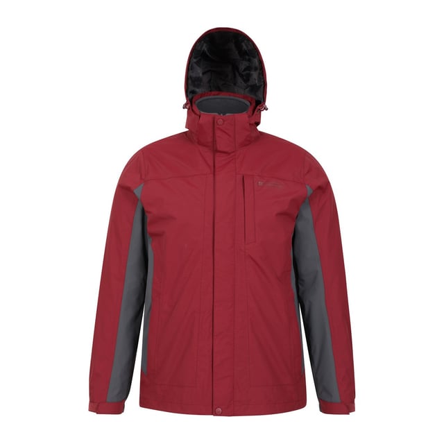 Mountain Warehouse Mens Thunderstorm 3 in 1 Waterproof Jacket Red