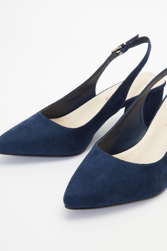 Wide fit navy slingback shoes hot sale