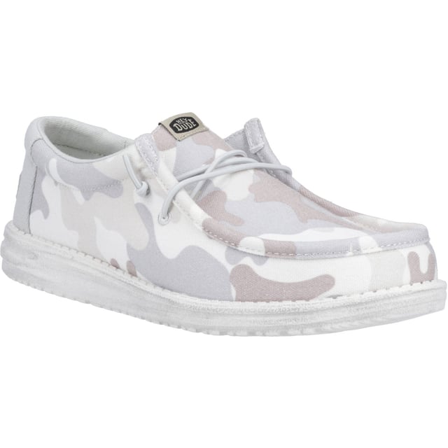 Stap in de altijd comfortabele Wally Washed Camo met gedessineerd, gewassen en digitaal bedrukt textiel in vier voetondersteunende kleuren die boswandelingen en alle andere dingen die je verkent dempen.