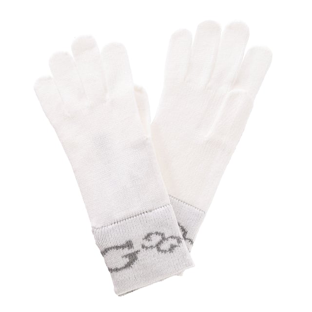 Handschuhe der Marke GUESS.
 Markenlogo auf der Stulpe.
 Ergänzung für den Winter.
 Weicher Stoff.
 Zusammensetzung: 50% Viskose, 28% Polyester, 22% Polyamid
 Pflege:
Handwäsche.
 Bei niedriger Temperatur bügeln.
 Kein Bleichmittel verwenden.
 Nicht in den Trockner geben.
 Nicht chemisch reinigen.