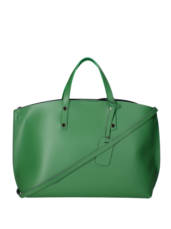 Bolso de mujeres con un solo compartimento sin forro en cuero Ruga genuino. Bolsa interna extraíble. Producto artesanal italiano. Hecho en Italia