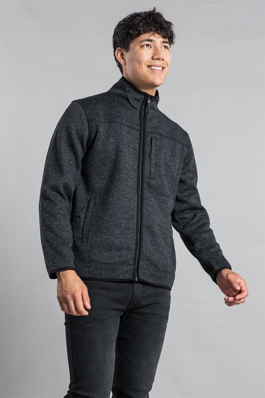 【BAON】[unisex] Kenin 2way string clr pocket fleece zip-up COTTON FLEECE CLASSIC ZIP UP HOODIE | ONYX