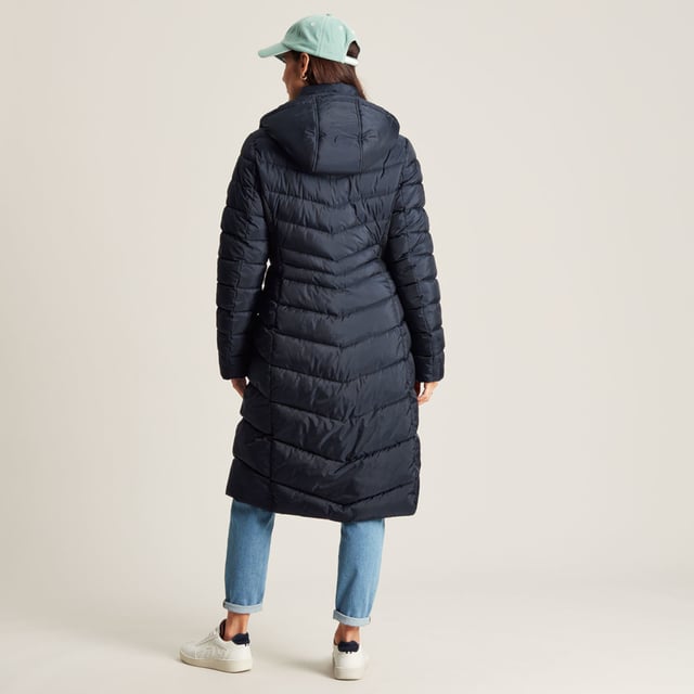 Joules Womens Pembury Padded Quilted Longline Outdoor Coat