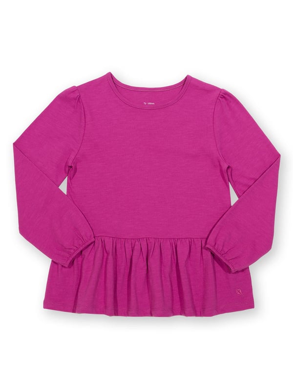 Life's a doddle in this easy breezy tunic! With a deep frill hem, long sleeves and elasticated cuffs, this top has a gorgeous fit and feel. Featuring breathable orchid pink slub fabric, perfect for lots of twirling and dancing.