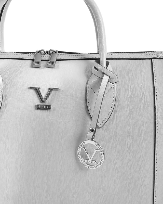 V Collection Rome Italy V Italia Womens Handbag Grey V014-S Saffiano Grigio