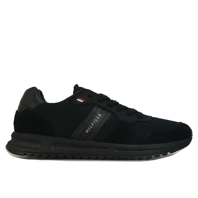 Men s Tommy Hilfiger Modern Mix Runner Trainers in Black