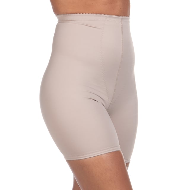 Girdle panties.
 A comfortable and feminine garment ideal for women's everyday life.
 Shaping and strong control girdle panties with high waist and legs.
 Composition: 83% Polyamide, 17% Elastane
 Care:
Hand wash with cold water.
 Use neutral soap.
 Do not use bleach.
 Rinse without twisting.
 Iron only the non-elastic parts.