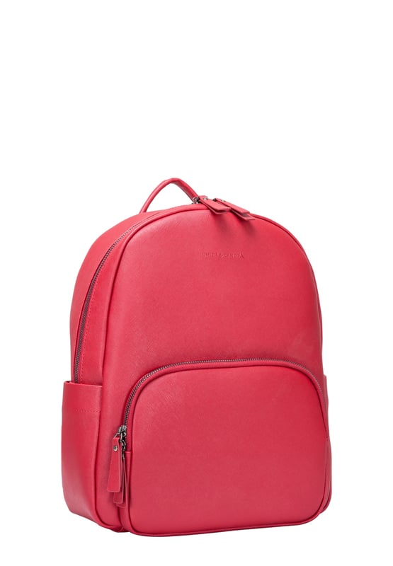 Pack in more style with the Delacy Backpack. Our luxury Saffiano leather has a subtle textured finish, which is complimented with the minimal design for a fashion forward style. Perfect for looking smart on your travels, whether it be for work or play the functional bag comes with an external zip pocket for easy access, two side slip pockets and a zip round opening to reveal inner slip and zip pockets for more storage. Features: , Genuine leather, Smith and Canova bling debossed logo, Zip round opening, Leather grab handle, Front zip round pocket, Smith and Canova branded lining, Internal slip and zip pockets