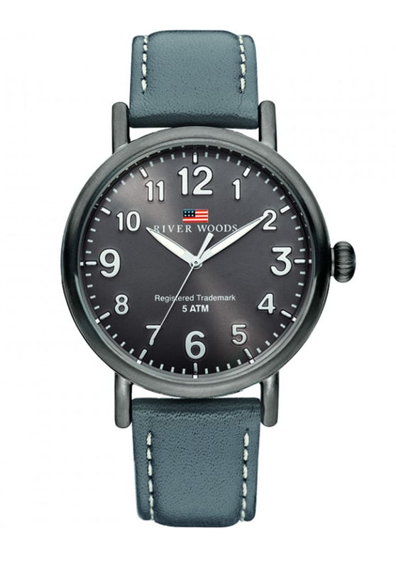 This River Woods Sacramento Analogue Watch for Men is the perfect timepiece to wear or to gift. It's Black 42 mm Round case combined with the comfortable Grey Leather will ensure you enjoy this stunning timepiece without any compromise. Operated by a high quality Quartz movement and water resistant to 5 bars, your watch will keep ticking. Precision, comfort, convenience - a good watch will give it all to you - perfect gift for any occasion -This Analogue watch has a function: Luminous Hand. High quality 21 cm length and 19 mm width. Grey Leather strap with a Buckle. Case diameter: 42 mm, case thickness: 9 mm, case colour: Black and dial colour: Black