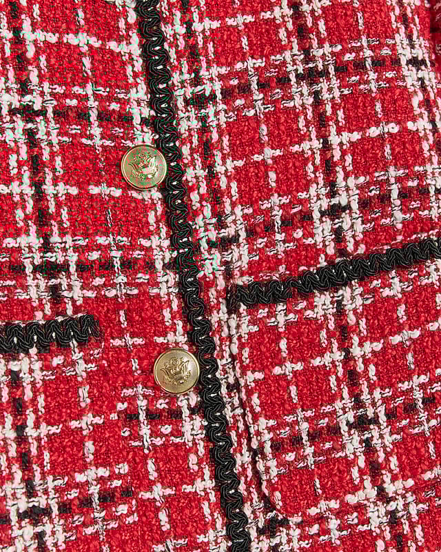 Fashion River Island Red Boucle Jacket River Island Girls Jacket