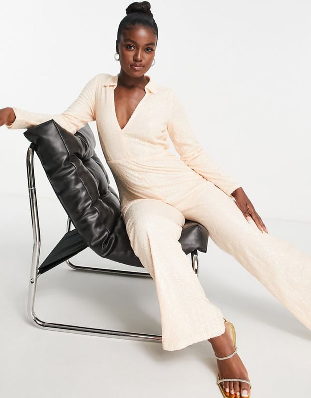 Plunge skinny leg jumpsuit deals