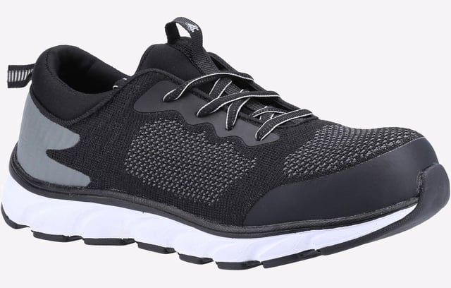 Lightweight sporty safety trainer with athletic breathable moisture wicking mesh upper and flexible traction EVA/Rubber outsole
-Non-Leather PU & Mesh Upper-Moisture Wicking Breathable Mesh Lining
-200 Joules Steel Toecap
-Anti-penetration Non-Metal Midsole
-Padded Mesh Collar and Tongue
-Removable Memory Foam Footbed
-Cemented EVA/Rubber Outsole