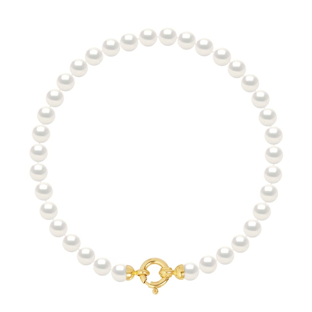 True Armband Gekweekte Parels Zoetwater 5-6mm Ronde - Kwaliteit AAAA + - Colori NATURAL WHITE - Lengte 18 cm - Sluiting Ring MARIN LUXE Yellow Gold 375 duizendste - 2 jaar garantie op fabricagefouten - Wordt geleverd in een zaak met een certificaat van echtheid en een internationale garantie - Al onze juwelen zijn gemaakt in Frankrijk.