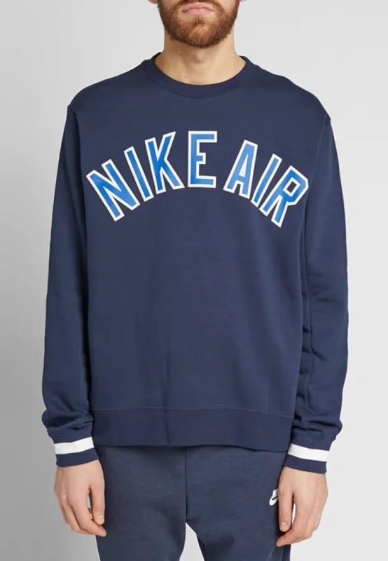 Nike air fleece outlet crew sweatshirt navy