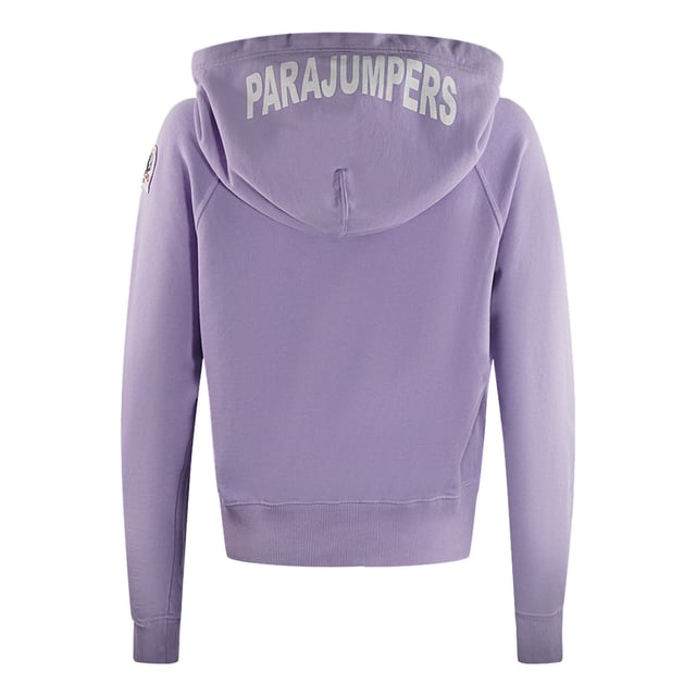 Parajumpers Hoody effen paarse crop hoodie. Blijf warm en stijlvol in de Parajumpers Paarse Hoodie. Deze luxe dameshoodie toont de merkbadge op de linkermouw. Offer stijl niet op voor comfort - maak een statement!. Merkpatchlogo op de linkermouw, 100% katoen. Trui met capuchon, elastische tailleband en mouwen, cropped trui. Pull-over, trekkoord, paarse hoodie, gemaakt in Italië. Stijlcode: Hoody 665 GF33