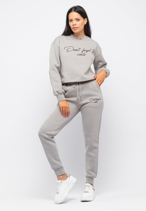 Tom Barron Damen Freizeit-Trainingsanzug-Set mit Smile-Stickerei