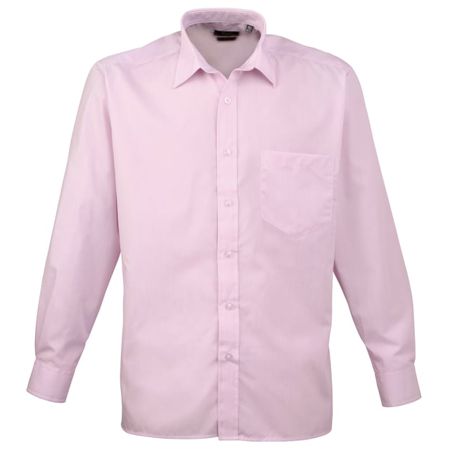 65% Polyester, 35% Katoen. Stof: Popeline, Weven. Ontwerp: Eenvoudig. Zakken: 1 borstzak. Bevestiging: Knop. Manchet: Geknoopt. Mouwtype: Met lange mouwen. Halslijn: Verstevigde kraag, Omgeslagen kraag. Zoom: Recht. Rugstuk, Easy-Care. 105gsm. Duurzaamheid: Amfori, BSCI, REACH, Sedex, WRAP Gecertificeerd.