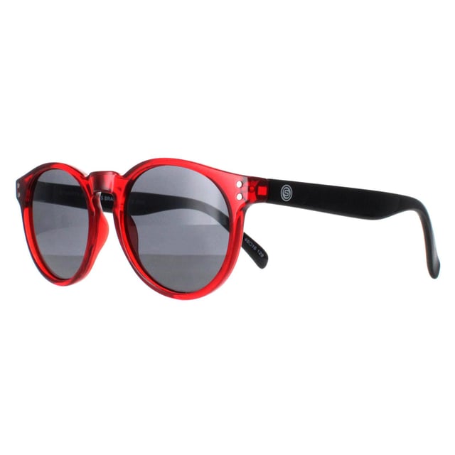 Smarty Round Kids Transparent Red Black Grey X2944  Sunglasses Brighten your child's day with SMARTY Designer Sunglasses model X2944F, perfect for kids aged 3 to 7 years old. These round-shaped sunglasses feature a vibrant red frame with durable plastic arms and grey lenses, offering superior UV protection and a fun, stylish look. The X2944F model combines trendy design with kid-friendly comfort and durability, making them ideal for any outdoor adventure. Available at an unbeatable discount from the regular retail price, these designer sunglasses provide exceptional quality and value. Equip your child with the perfect blend of style and protection with SMARTY sunglasses.