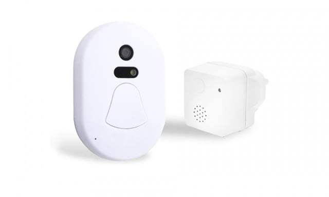 Wireless Smart Camera Doorbell White.  Aquarius created this video doorbell to allow you to know always who is knocking at your door.  It’s easy to install, furthermore the 3M adhesive and features such as the night vision and the anti theft function make this product reliable.  Automatically takes a picture of the visitor when the door bell is pressed.  You will be able to see the snapshot anytime, anywhere thanks to the automatic cloud storage.  You will be notified on the smartphone that someone is at your door.  Features Smart Night Vision & Smart Motion Detection, true wireless  and long stand-by times, two-way audio loop recording, real-time alerts, 166° viewing angle, 720HD video, two-way audio-talk to the person at the front door.  Download the app inside, available for both Android and iOS devices.  

SPECIFICATIONS:

   Alarm: Buzzer
   Transmission distance: RF 30m + WiFi 30m
   Data receiving: RF 2.4G
   App: Eyecloud
   Transmission: RF + WiFi
   Rated voltage: 100V-240V
   Picture resolution: 480×320 Image
   Sensor: 1/4 CMOS
   Night Vision mode:1pc white
   Lens: 100° F2.4 Aperture
   Power supply:2pcs AAA batteries