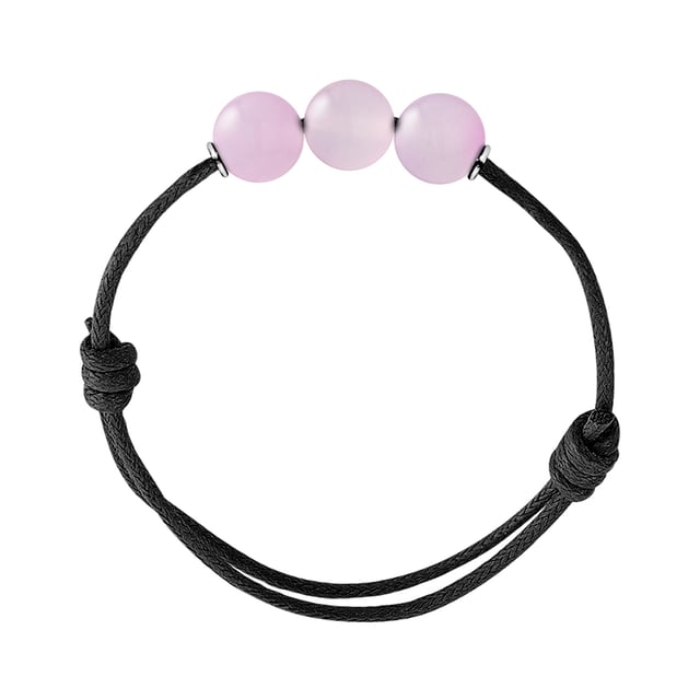 Bracelet Adjustable - AGATE PINK - Sliding knot link Sleeves Silver Sterling 925 | HR® elasticated - High Resistance | Manufactured in our French Workshop | Delivered with our prestige box and a certificate of warranty & authenticity