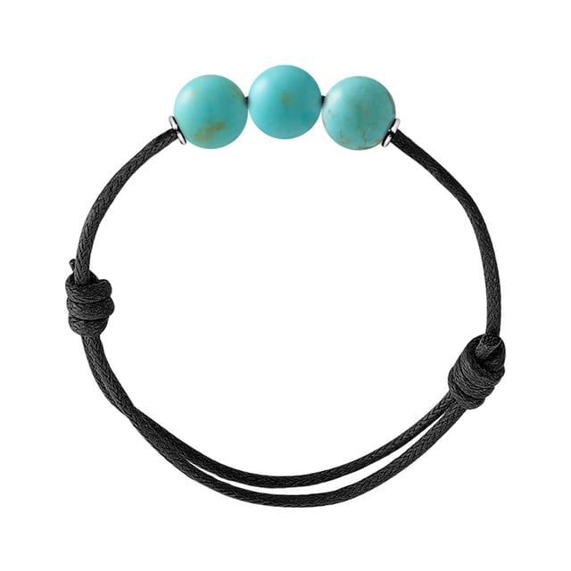 Bracelet Adjustable - TURQUOISE - Sliding knot link Sleeves Silver Sterling 925 | HR® elasticated - High Resistance | Manufactured in our French Workshop | Delivered with our prestige box and a certificate of warranty & authenticity