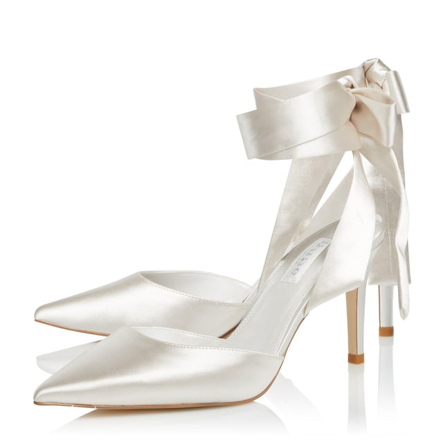 Dune Ladies DALIAH Satin Ankle Tie Wedding Shoes