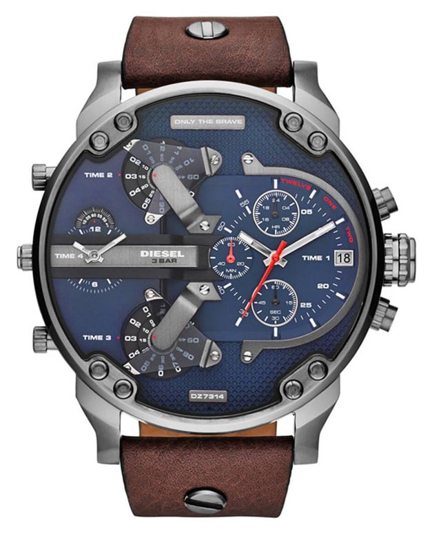 Diesel DZ1873 Orologio Uomo: Cassa 50mm, Quadrante Nero E Bracciale In Acciaio, Stile Robusto E Maschile