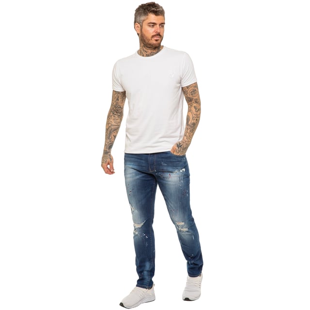 989Zé ENZO Heren Stretch Rechte Been Regular Fit Klassieke Denim Jeans Alle Taille Maten, Zwart, 34W / 32L