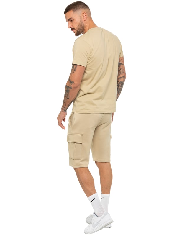 Enzo Mens T-Shirt Tracksuit Set With Shorts. Crew Neck Short Sleeve T-Shirt. Soft, Comfortable, Regular Fit Top. Features EZ Logo Printed On Chest. Paired With Enzo Cargo Shorts. Elasticated Waistband With Adjustable Drawstring. Features 2 Side Pockets and 2 Cargo Pockets.
